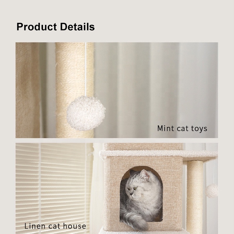 Cat Scratching Post For The Wall Large Cat Scratcher Tree Tower Wooden Big Cat Tree wall climbing frame with sisal rope