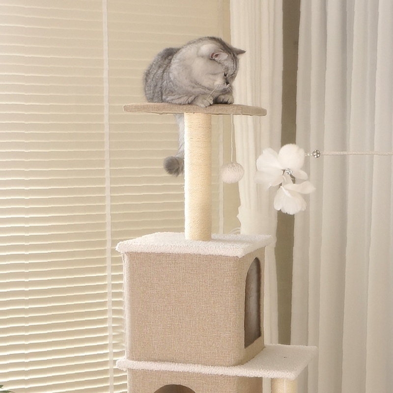 Cat Scratching Post For The Wall Large Cat Scratcher Tree Tower Wooden Big Cat Tree wall climbing frame with sisal rope