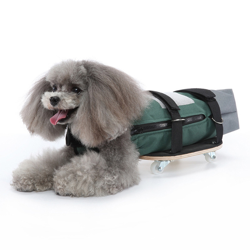 Help Disabled Dogs Walking Assisted Wheelchair With Wooden Scooter Protects Chest Limbs Pet Drag Bag