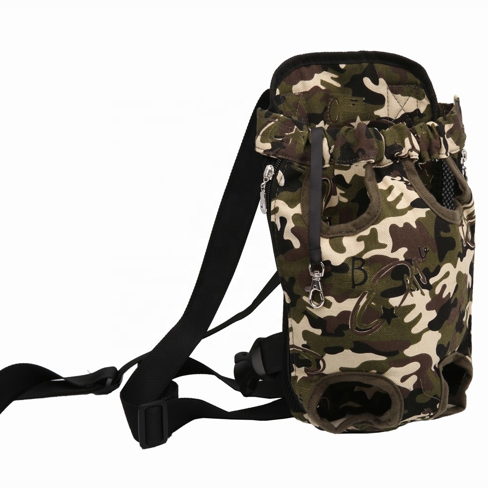 Hot sale camouflage outdoor cat and dog chest strap bag pet carrier backpack