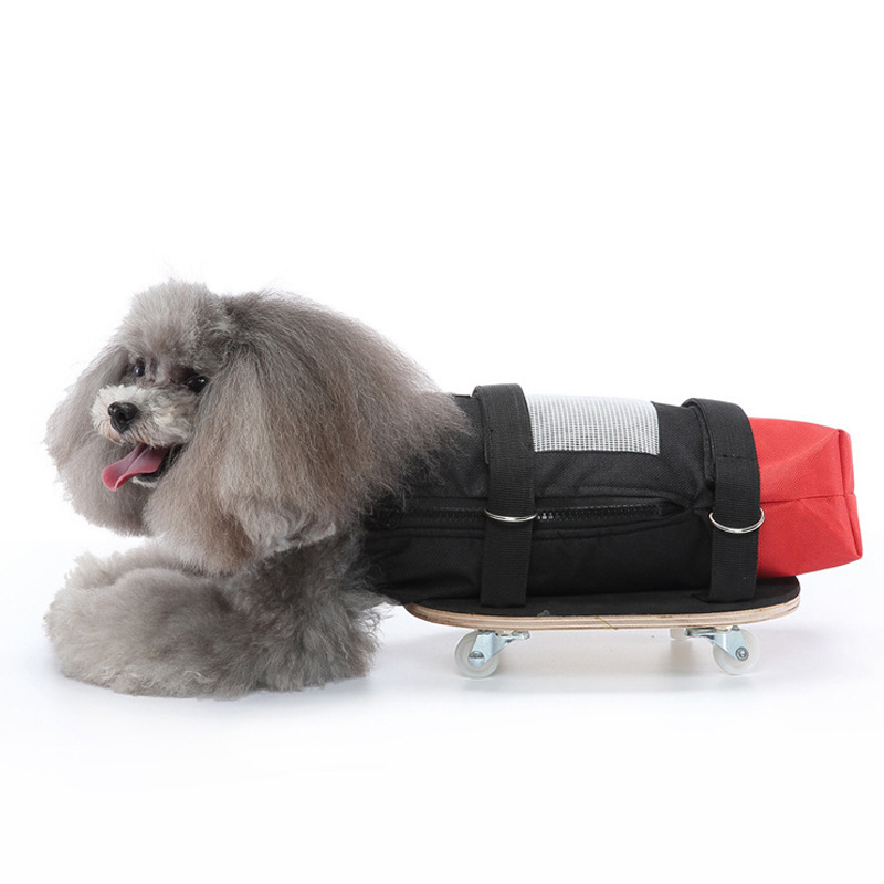 Help Disabled Dogs Walking Assisted Wheelchair With Wooden Scooter Protects Chest Limbs Pet Drag Bag