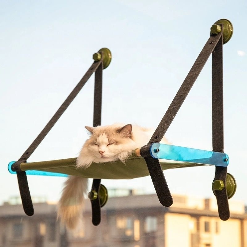 Folding Wall Mounted Pet grooming Hammock bed Suction Cup Cat Window Hammock Space Saving Bed Pets Cat Hammock