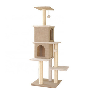 Cat Scratching Post For The Wall Large Cat Scratcher Tree Tower Wooden Big Cat Tree wall climbing frame with sisal rope