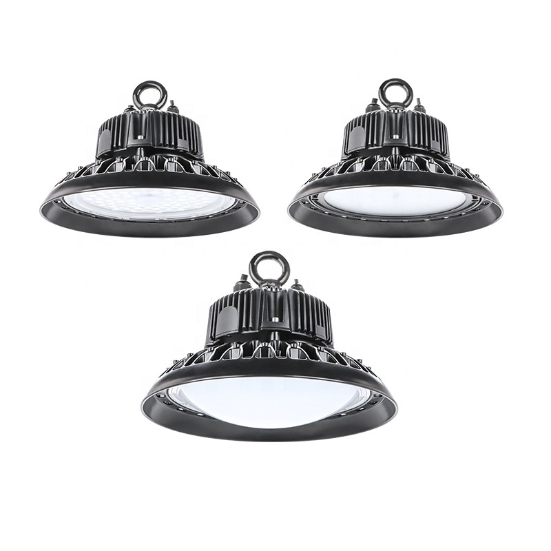 100watt 150w 200w 300w ip65 waterproof hi bay dimmable parking garage luminaires fixture ufo led high bay light for warehouse