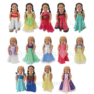 Fashion Style Doll Clothes Dress For Sweet Girls 18 inch Dolls Accessories Cotton Dress For Doll