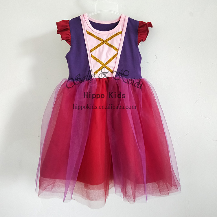 New design kids hocus pocus halloween clothing girls tulle dress