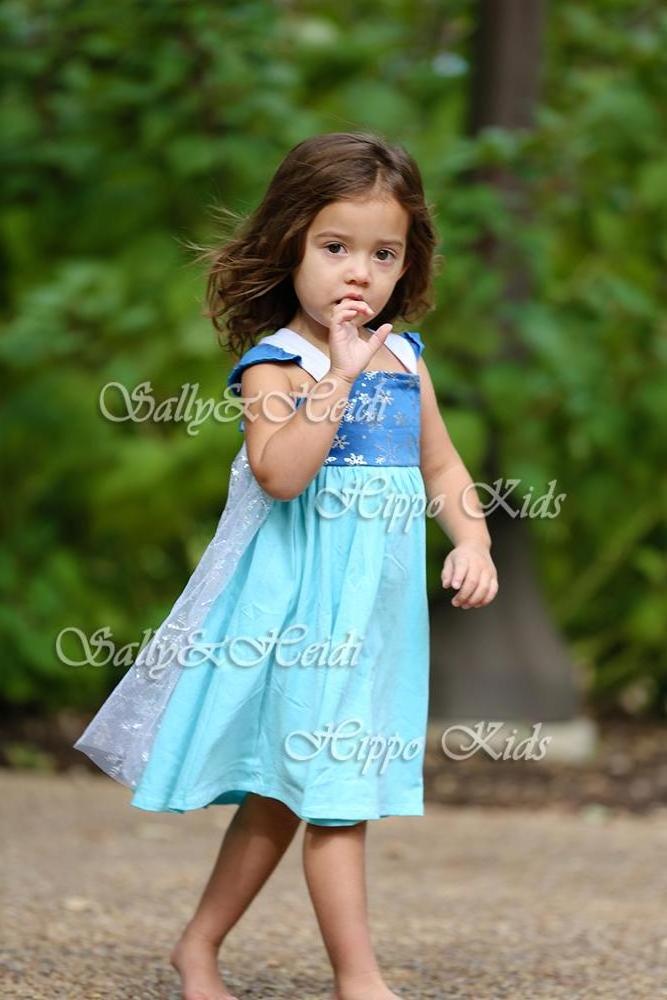 Hot sale high quality girls princess inspired cotton dresses two layers lace ruffle dress