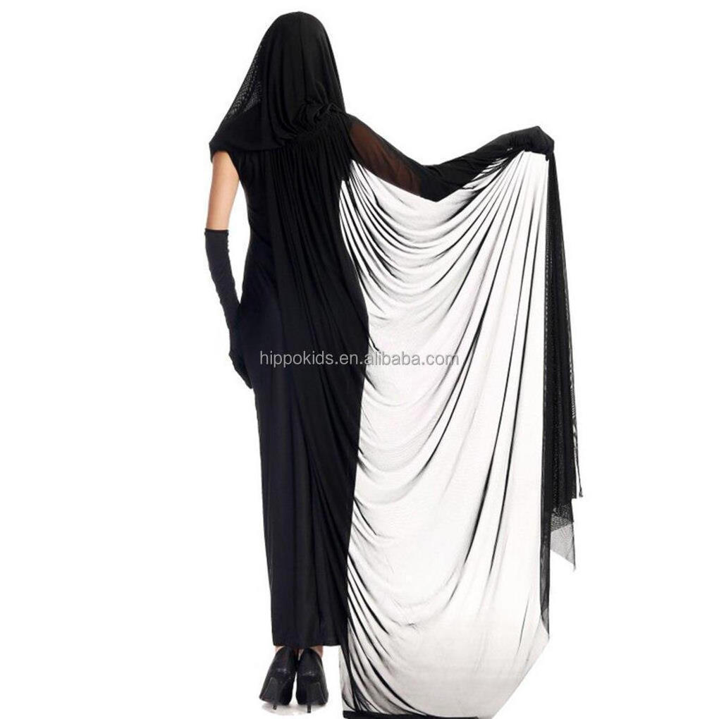 Wholesale In Stock Medieval Women Dress Black Witch Halloween Cosplay Costume