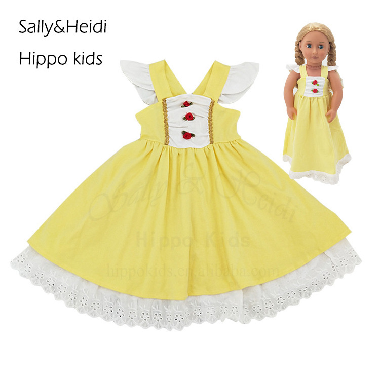 Hippo Kids Belle princess dress for 0-7-12 year old girl soft cotton princess party dress