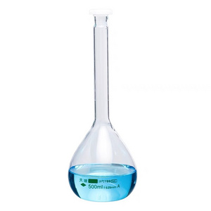 Laboratory Consumables Amber Glass1000ml 250ml 100ml 500ml Glass Plastic Volumetric Flask with Lid and Stopper