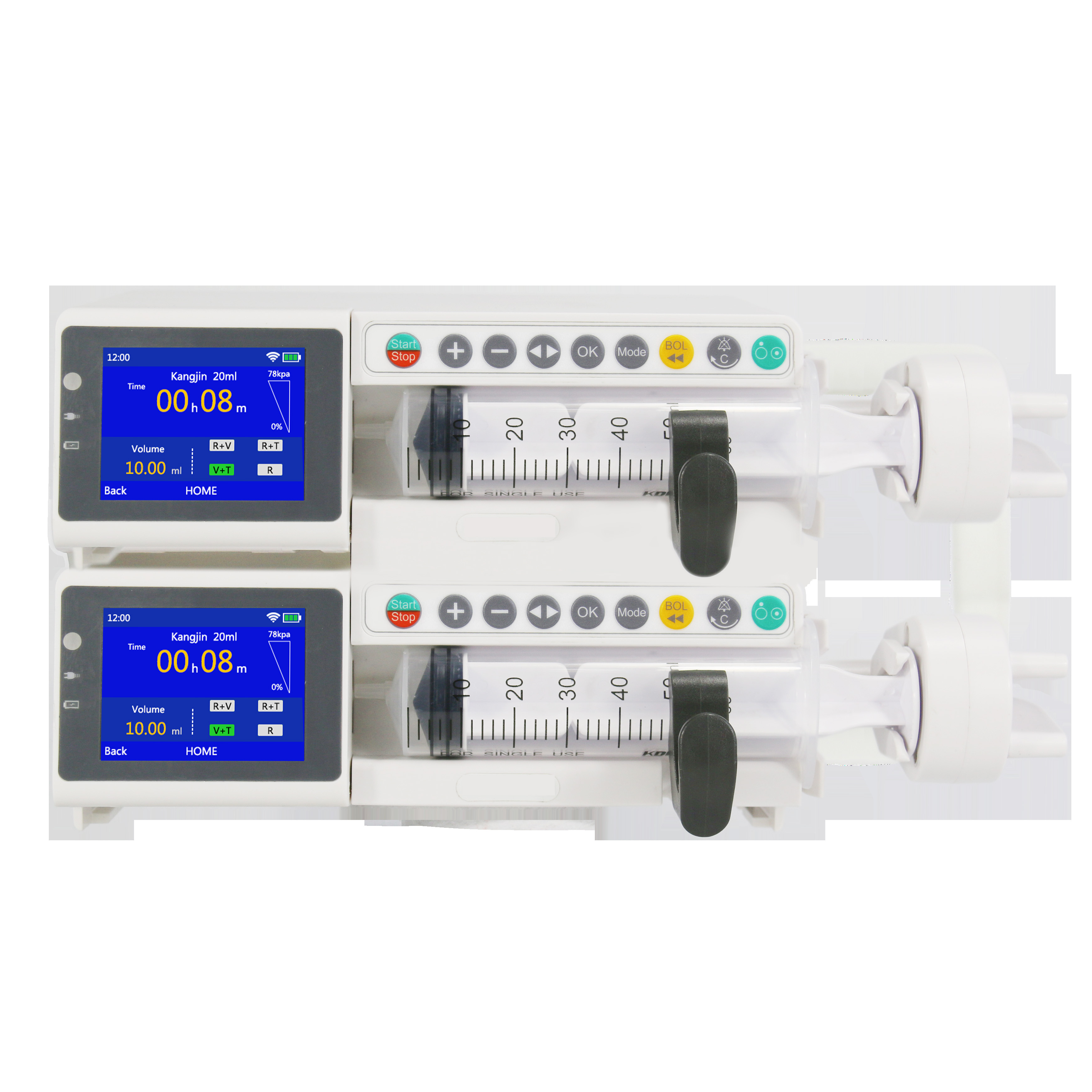 Dual Channel Syringe Pump with drug library &touch screen