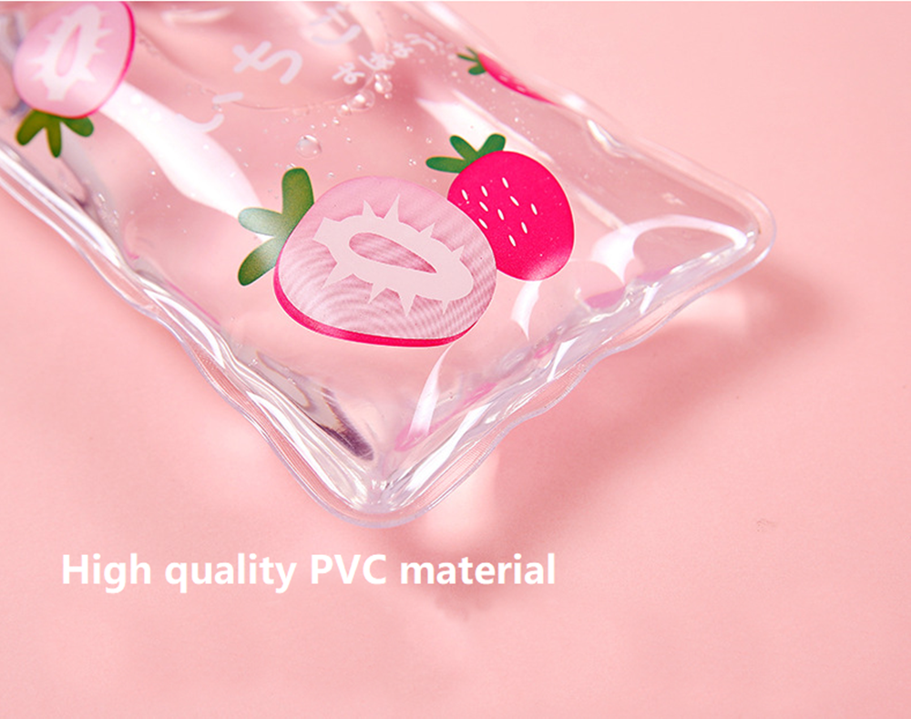 Customized Cute Cartoon PVC Laser Transparent Mini Hot Water Bag Hand Warmer Hot Water Bottle