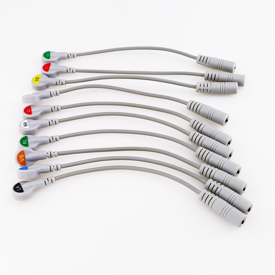 High Quality ECG Electrode Connector EKG Connector Banana to Snap ECG Adapter Cables