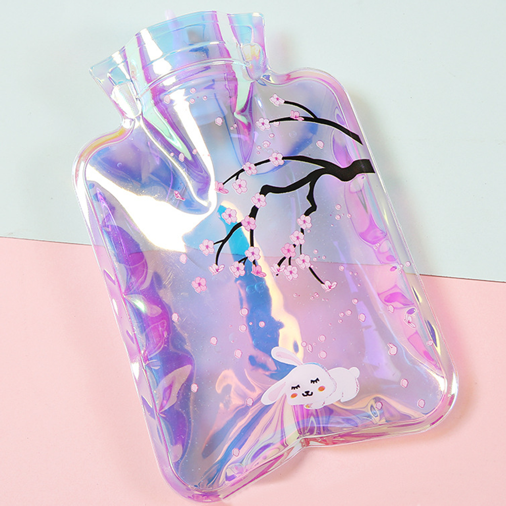 Customized Cute Cartoon PVC Laser Transparent Mini Hot Water Bag Hand Warmer Hot Water Bottle