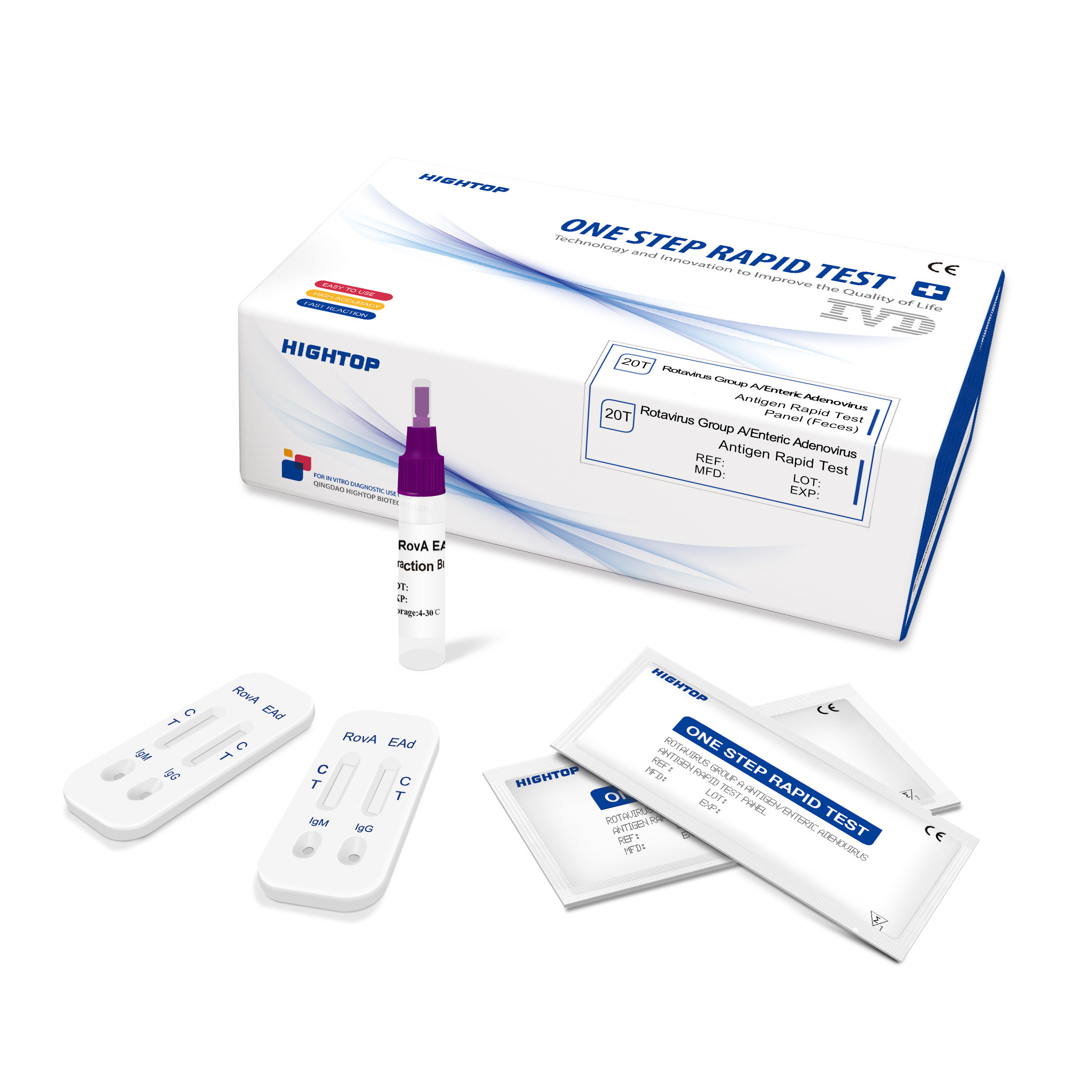 Medical Use Rapid Rotavirus Ag Feces Test Strip And Cassette