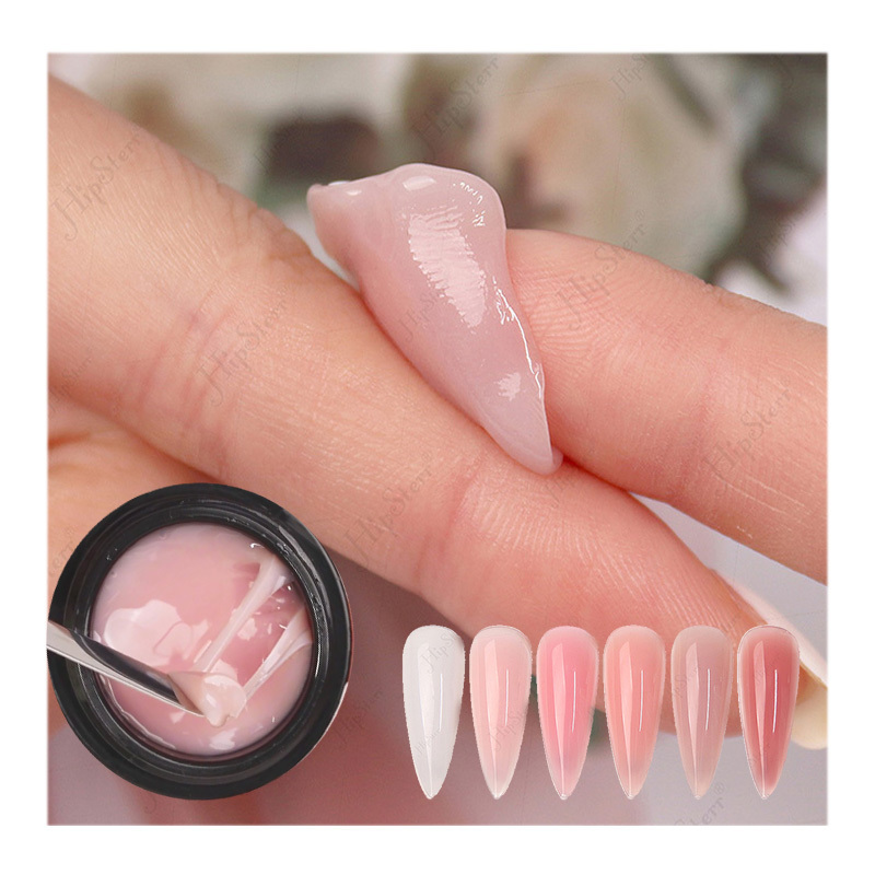 HEMA-free Thin Consistency Non Stick Hand Solid Extension Nail Gel Clear Nude Pink Extension Gel Rhinestone Glue Gel