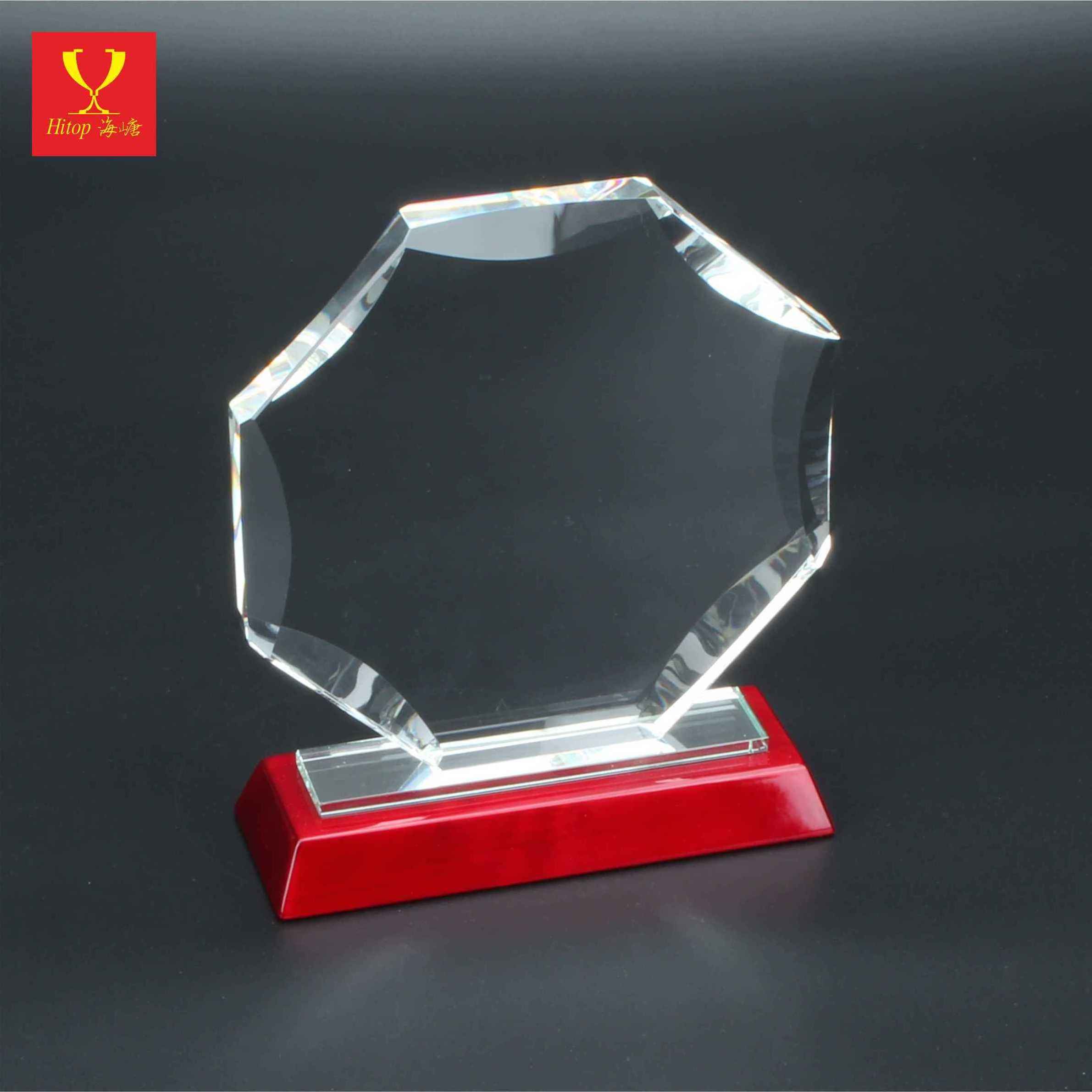 Hitop Clear Custom Acrylic Trophy Block Blank Colored Glass Trophy Awards For Display