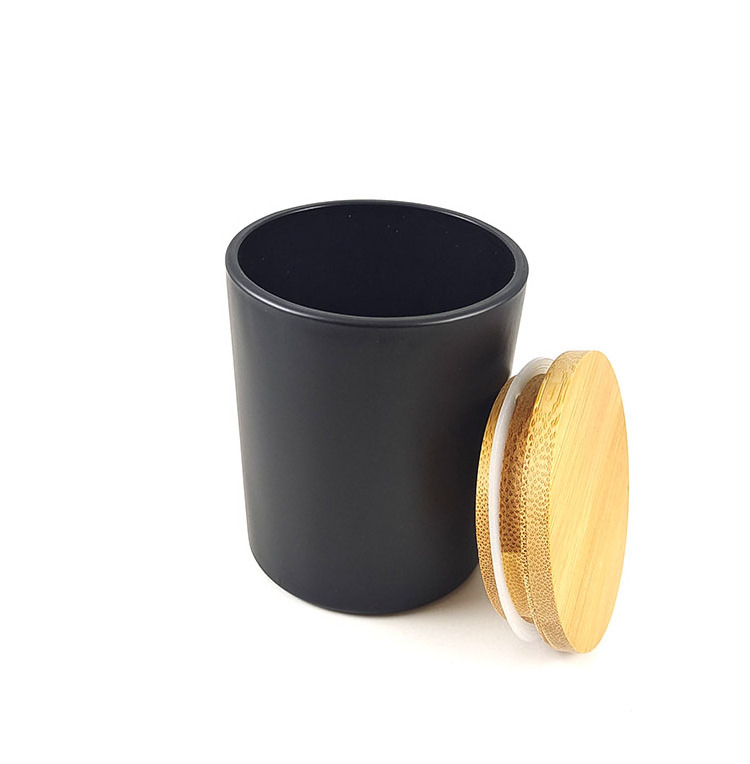 Hot sale frosted jars for candle making wholesale candle jars matte black candle containers with lids