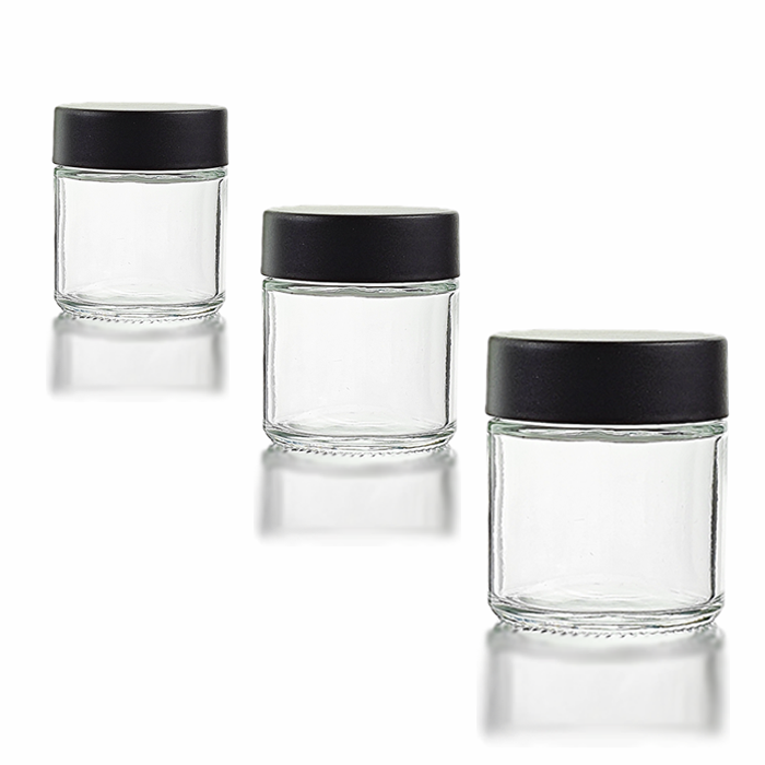 High Quality 1 oz 2 oz 3 oz 4 oz glass jar with child proof cap for packaging