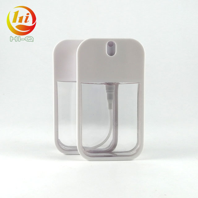 Wholesale pocket sized 30ml plastic perfume spray bottle empty 40ml square shape credit card perfume bottles