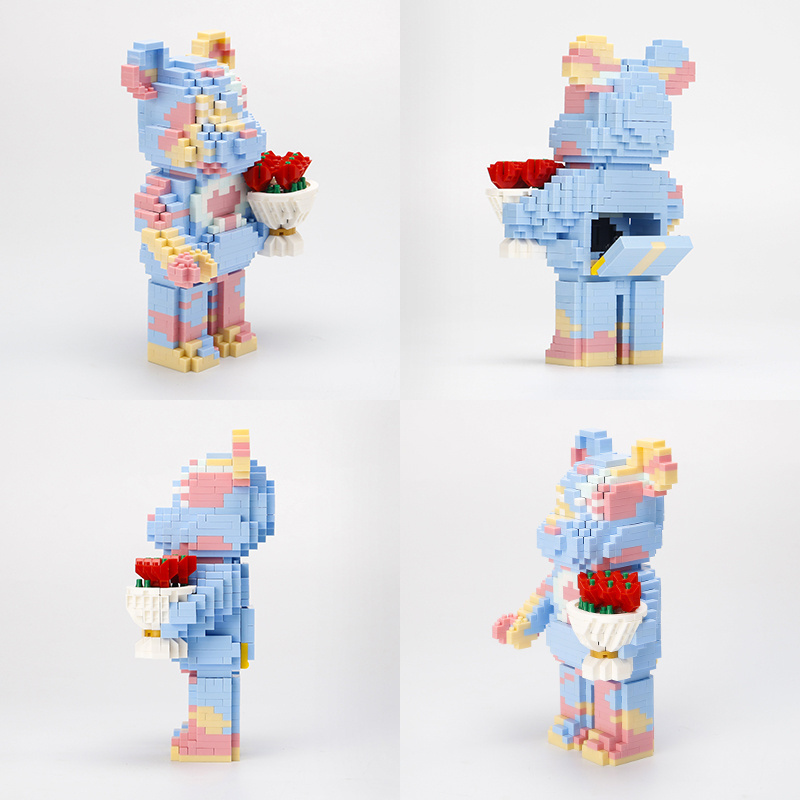 Shantou Factory's Model 305/306 Bearbrick 1000pcs 70cm DIY Build Bear Brick Figure Construction Bricks Toy Safety Color Box