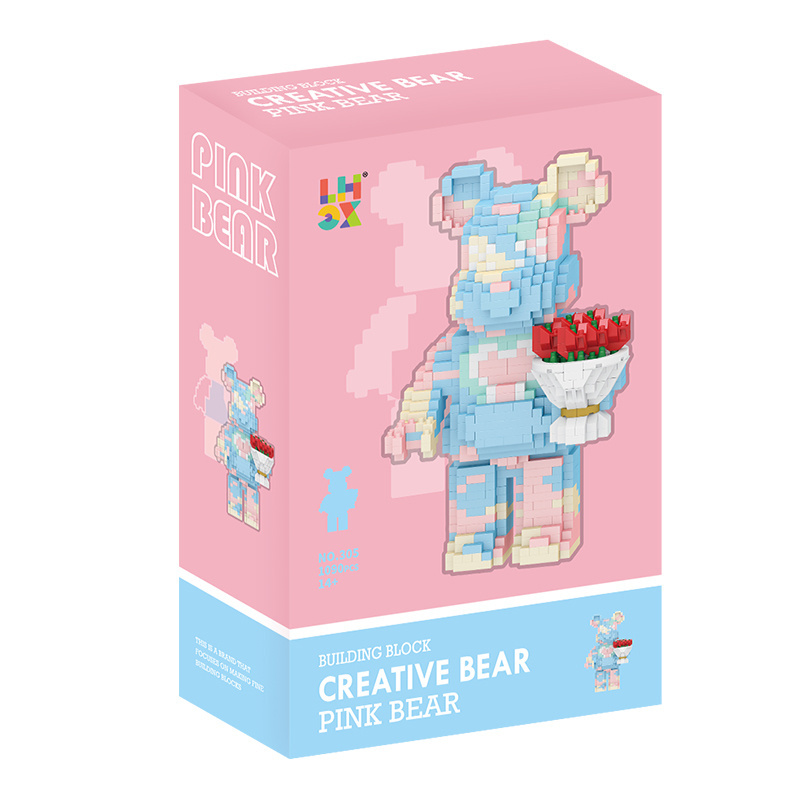 Shantou Factory's Model 305/306 Bearbrick 1000pcs 70cm DIY Build Bear Brick Figure Construction Bricks Toy Safety Color Box