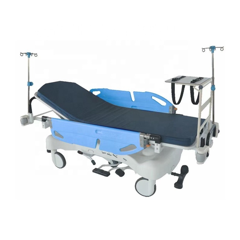 Hospital Equipment Stainless Steel Adjustable Patient Transfer Stretcher Cart Emergency Delivery Bed