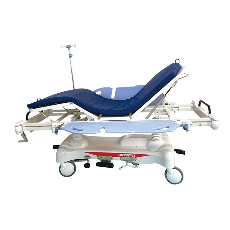 Hospital Equipment Stainless Steel Adjustable Patient Transfer Stretcher Cart Emergency Delivery Bed