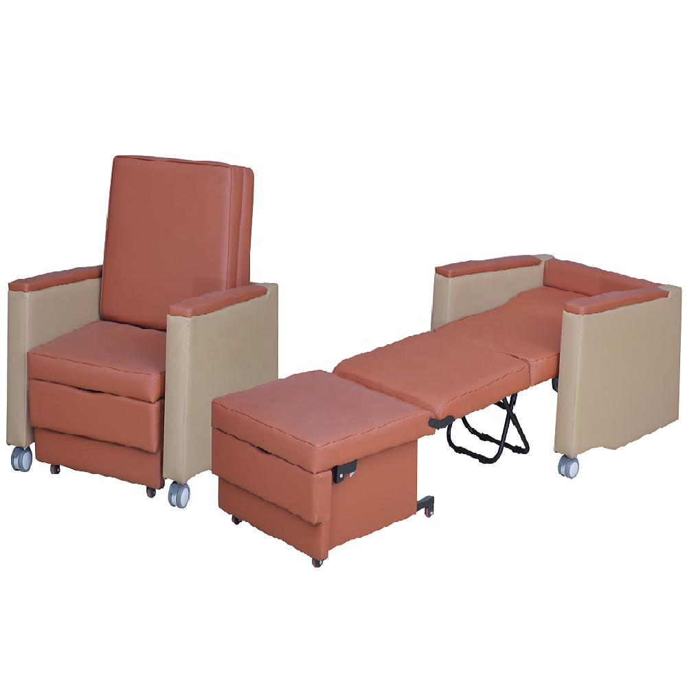 Luxurious Hospital Furniture Medical Equipment Convertible Sofa Bed  Patient Family Accompany Chair Hospital Escort Chair