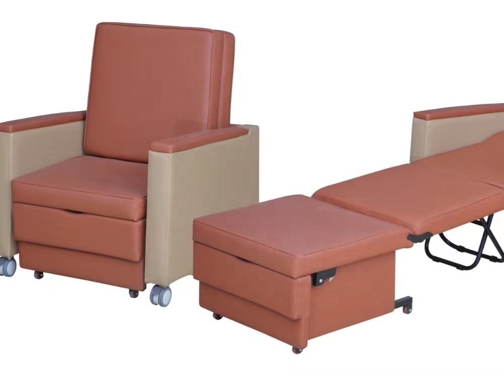 Luxurious Hospital Furniture Medical Equipment Convertible Sofa Bed  Patient Family Accompany Chair Hospital Escort Chair