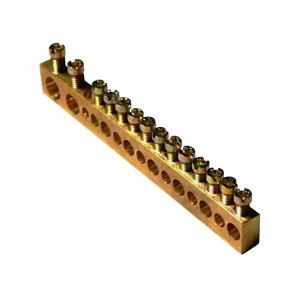 High Grade Brass Female Thread PCB Terminal Blocks Connector And Earth Ground Wire Lug Neutral Bus Bar For Electrical Fittings