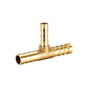 Forged Lead Free Female Thread Brass Hose Barb Splitter Tee 3-Way Nipple Connector Joint Insert Adapter PEX Swivel Fittings