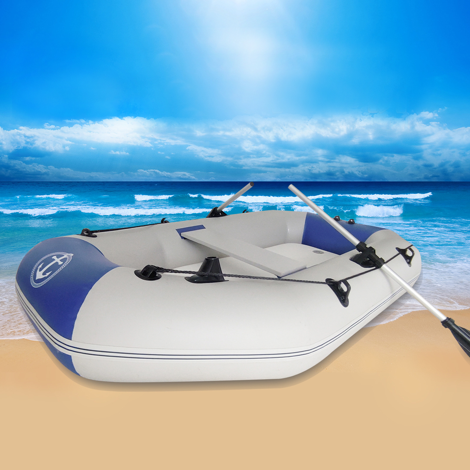 PVC fabric inflatable kayak  people paddle boat fishing vessel rowing boats