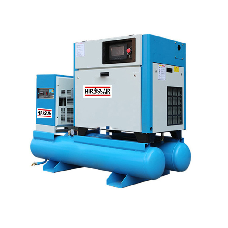 Industrial screw air compressor with dryer and storage tank, used for laser cutting factory price