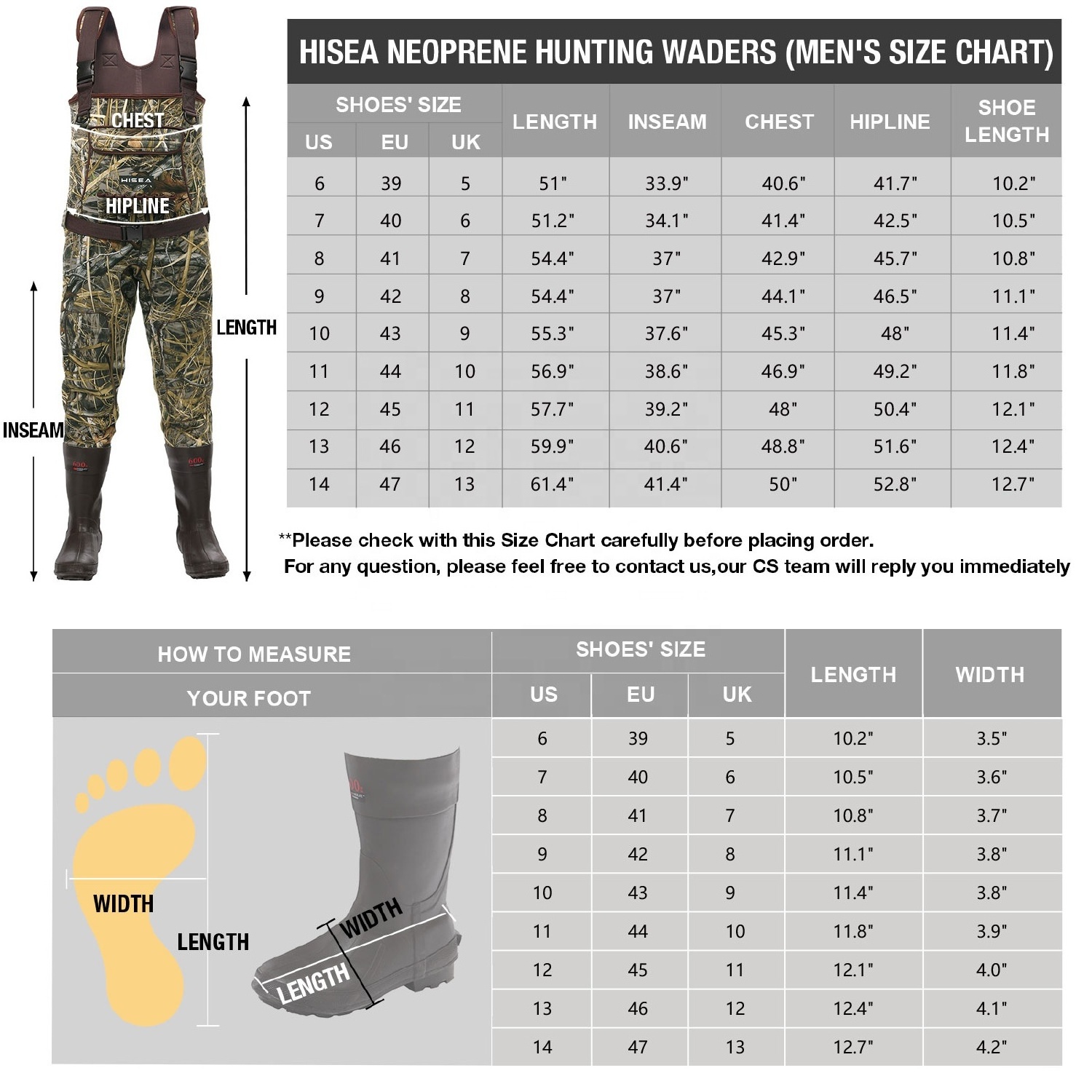 Chest Waders Neoprene Duck Hunting Waders for Men with Boots Camo Fishing Wader Bootfoot Cleated Waterproof Breathable Insulated