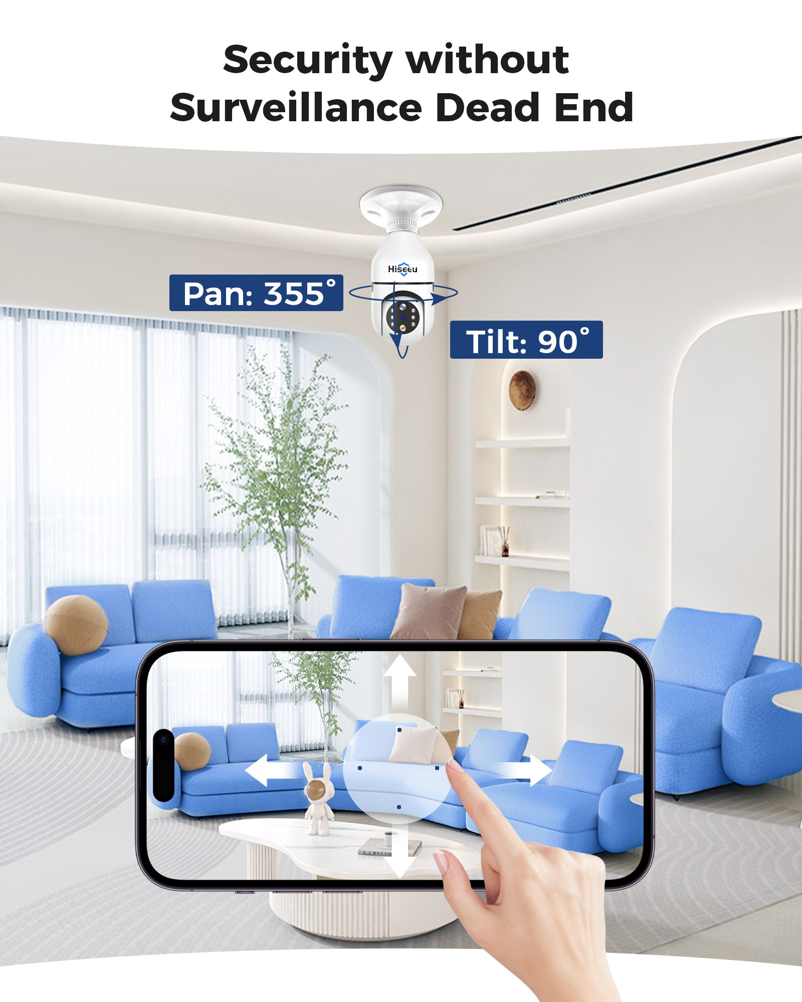 Dual lens 10X optical zoom smart security 360 surveillance lightbulb cctv wireless network ptz ip camara light wifi bulb camera