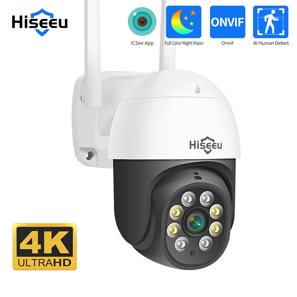 Hiseeu 8MP 4K WIFI Camera Outdoor Security 5MP 3MP 1080P Auto Tracking Wireless Video CCTV Surveillance PTZ  IP Dome Camera