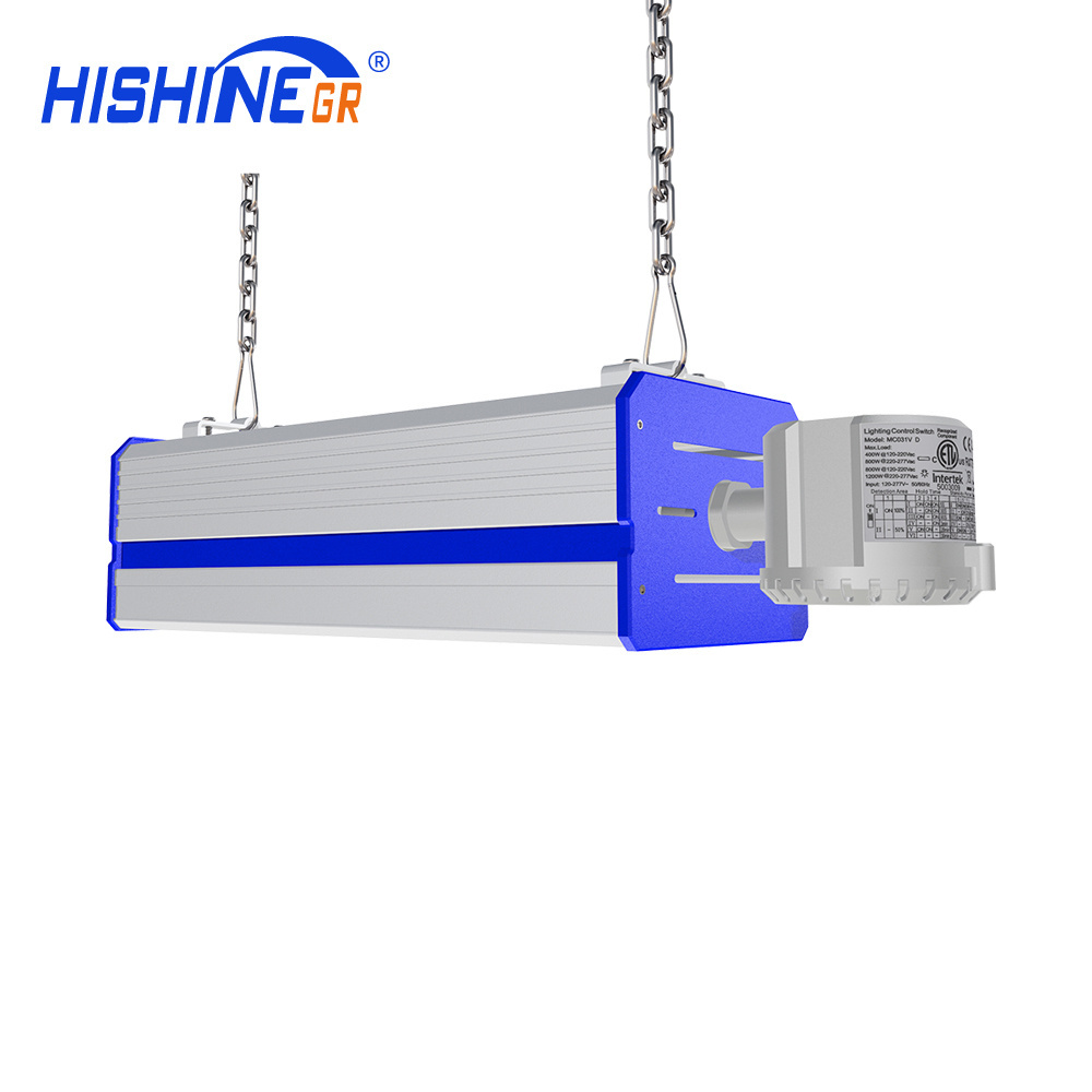 Industrial Linear High Bay LED Light 100W Smart Sensor Control Workshop High Bay Light Professional