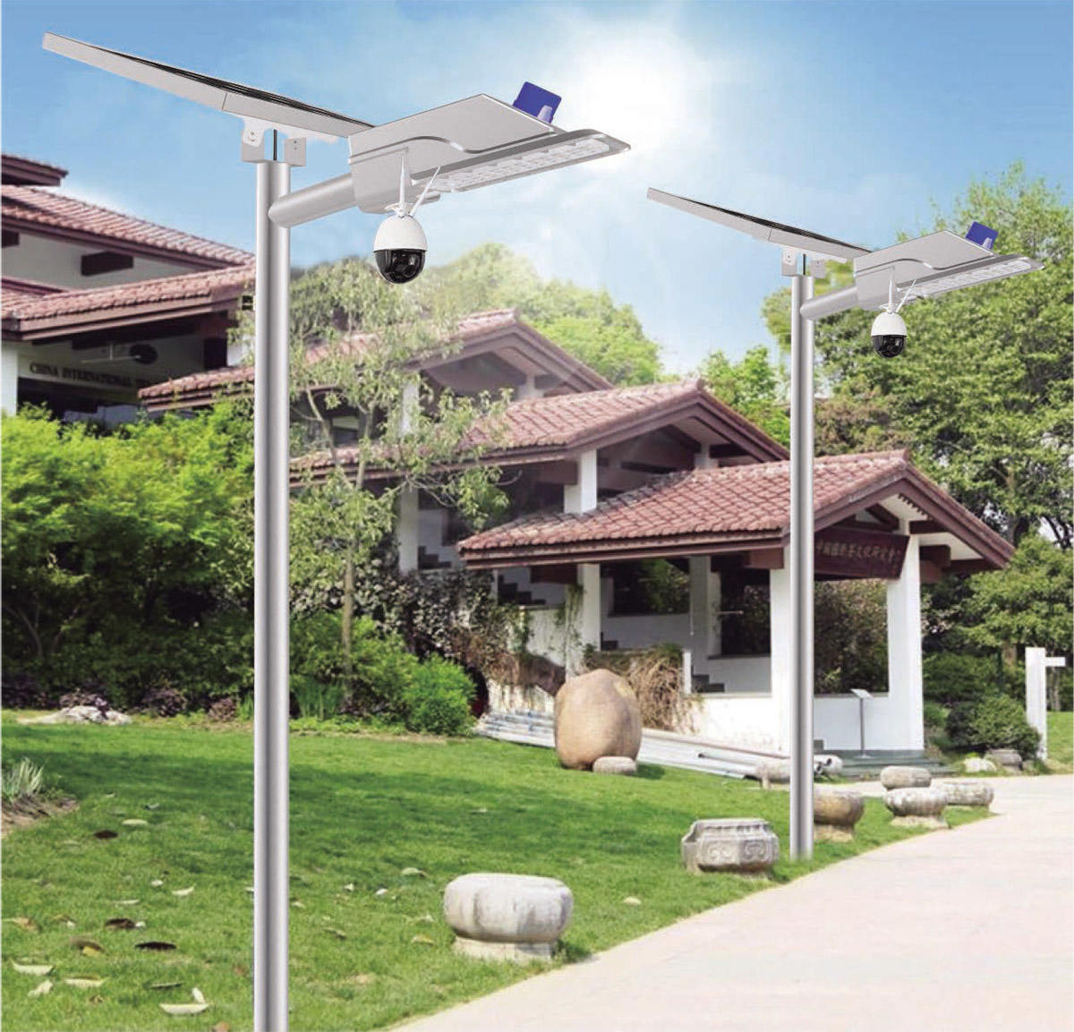 High Lumen IP67 Solar Street Light Smart City Farola Solar Intelligent Sensor Wifi Camera Solar Led Street Lighting Fixtures 80