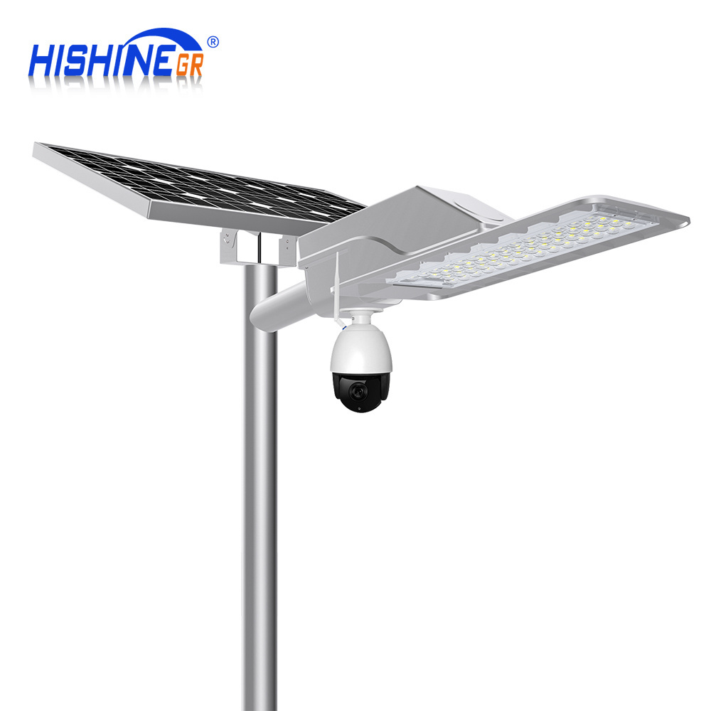 High Lumen IP67 Solar Street Light Smart City Farola Solar Intelligent Sensor Wifi Camera Solar Led Street Lighting Fixtures 80