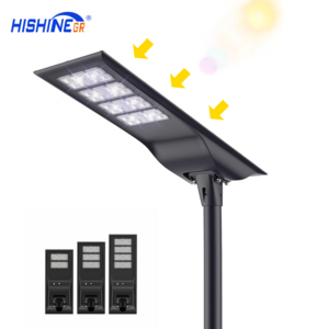 Hishine 180LPW 60w 80w 100w 120w 150w Outdoor Area Solar Panel Road Street light Ip66 All in One Led Solar Street Light