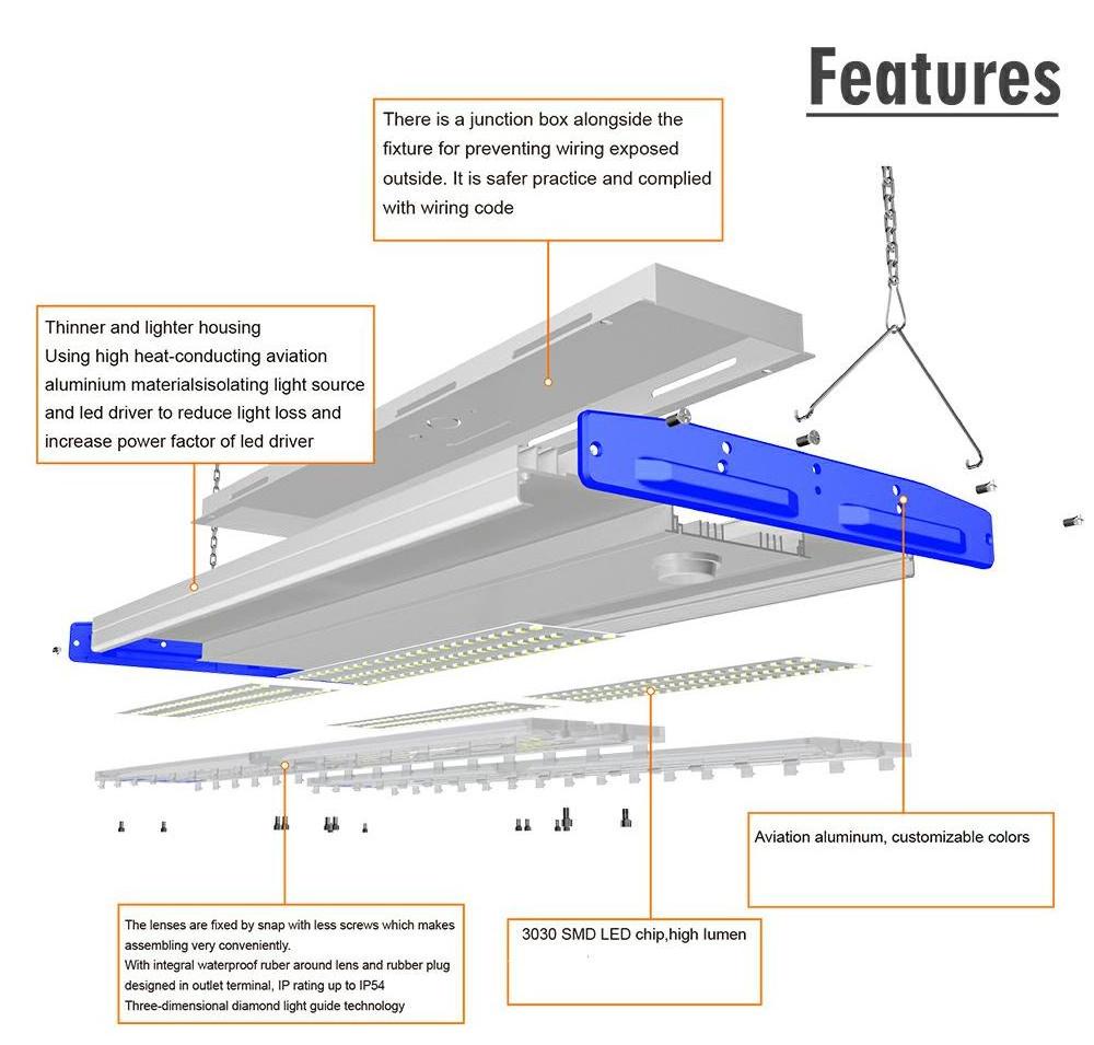 K5 UL DLC listed 7years warranty 150W 150LM/W indoor lighting led hi bay light