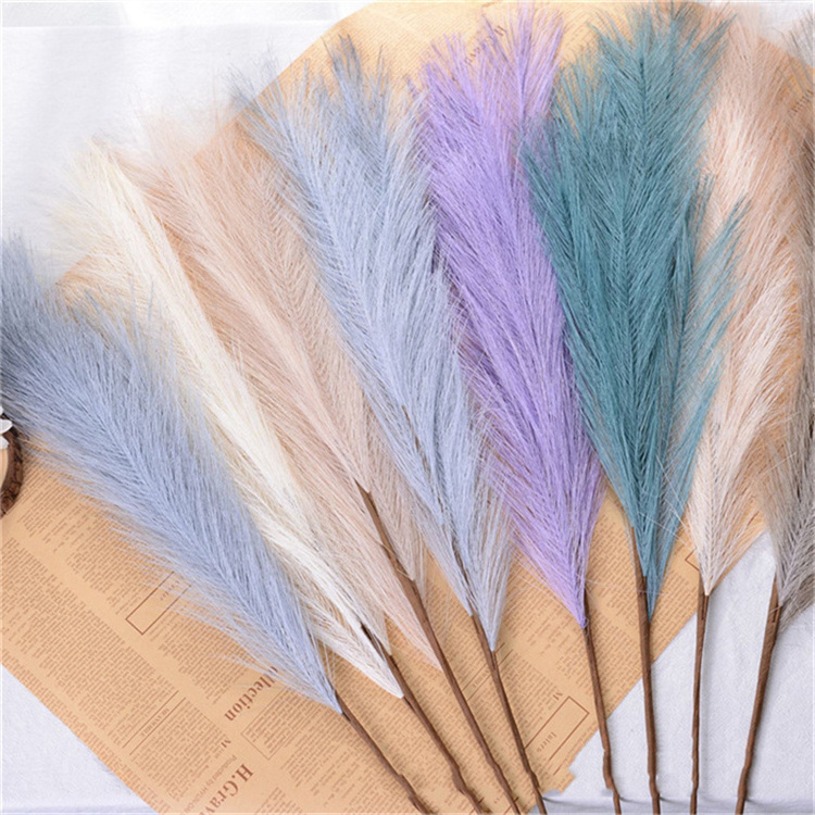 Cross Border Hot Sale Artificial Dried Flowers Simulated Reed Bohemian Shooting Props Natural Faux Artificial Pampas Grass