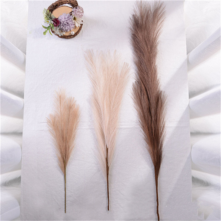 Cross Border Hot Sale Artificial Dried Flowers Simulated Reed Bohemian Shooting Props Natural Faux Artificial Pampas Grass