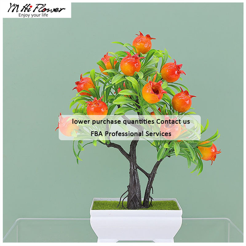 Custom Artificial Fruit Tree Small Bonsai With Pots Home Desktop Decoration Plastic Plant Foam Fruit Bonsai