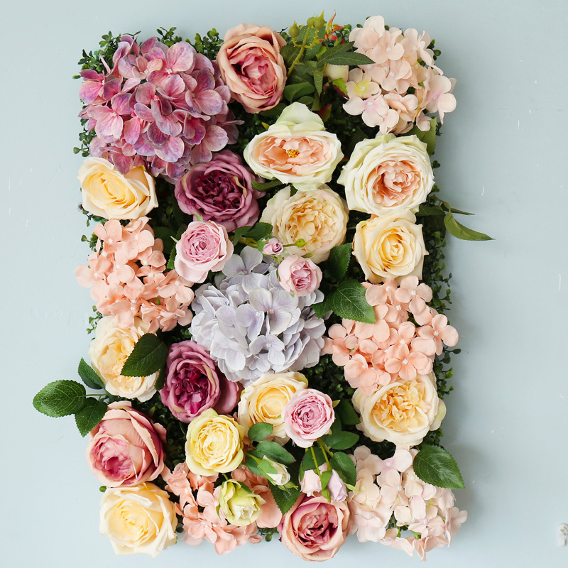 Custom 3D Flower Runner Wedding Artificial Silk Flower Wall Panel Backdrop Artificial Decorative Flowers For Wedding Wall