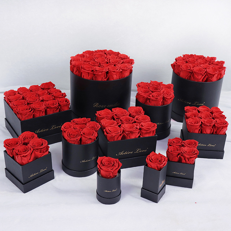 Rich Style Decorative Flowers Valentines Day Christmas Gift Immortal Infinity Eternal Forever Stabilized Preserved Roses Box