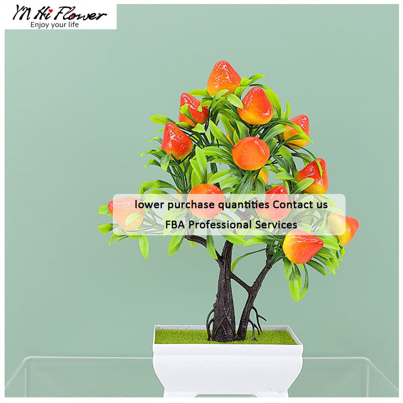 Custom Artificial Fruit Tree Small Bonsai With Pots Home Desktop Decoration Plastic Plant Foam Fruit Bonsai