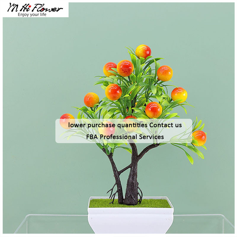 Custom Artificial Fruit Tree Small Bonsai With Pots Home Desktop Decoration Plastic Plant Foam Fruit Bonsai