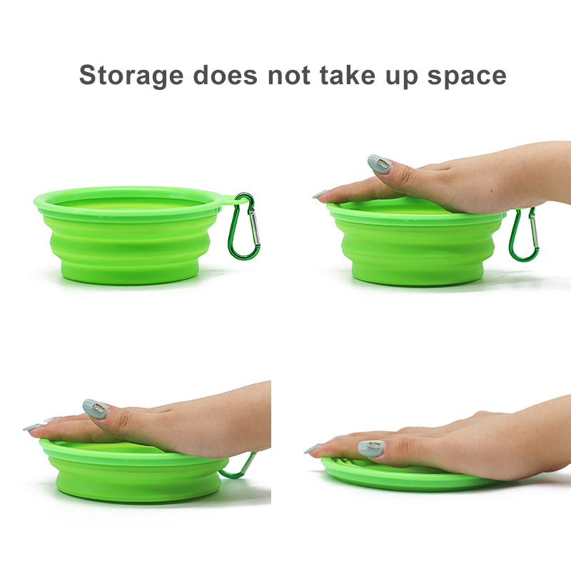 OEM/ODM Outdoor Travel  Bpa Free Food Grade Silicone Portable Collapsible Pet Cat Dog Water Feeding Bowl For Hiking